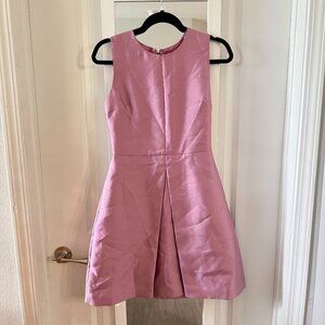 ERIN by Erin Fetherston Pink Sleeveless Fit & Flare Dress Gold Zip Back Size 4